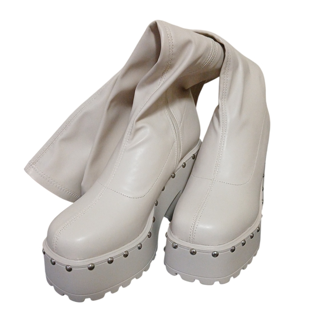 Fashion Nova Studded Platform Boots - Picture 3 of 7